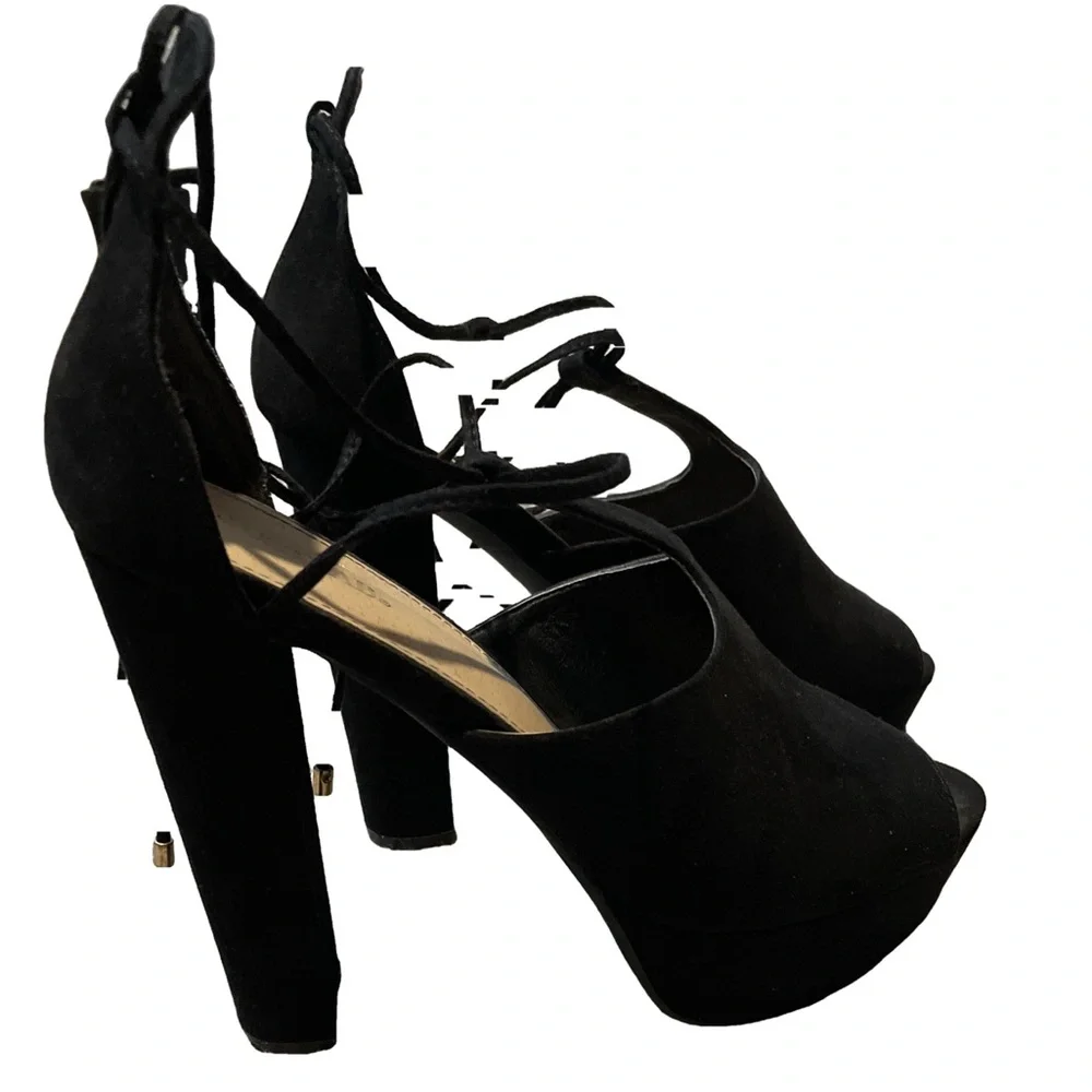 Justfab MARLENA Platform HEELED Black SANDAL Woman’s 10